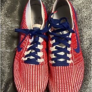 Nike Air Vapormax Flyknit 3 White/Red/ Deep royal blue Men size 9.5